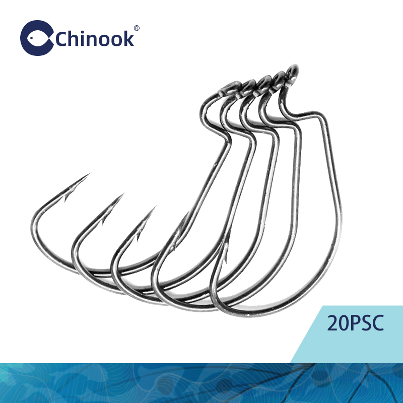 Fishing Hook Barbless - Chinook 20 pçs worm largo texan