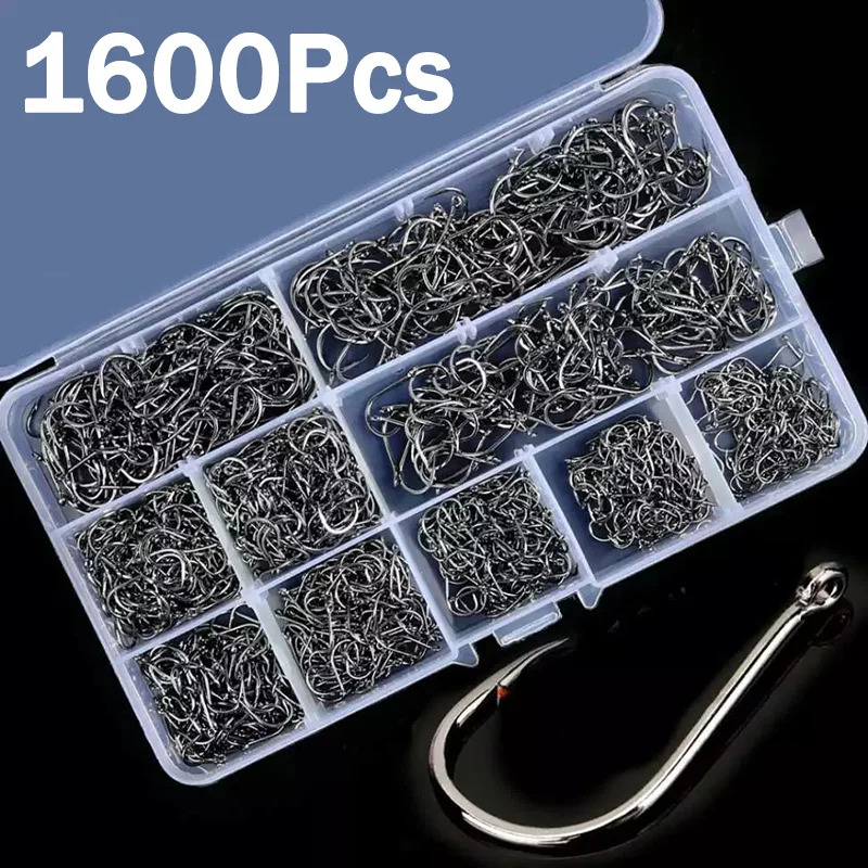 Fishing Hook Assortment - 50-1600 unidades/caixa anzóis de pesca aço