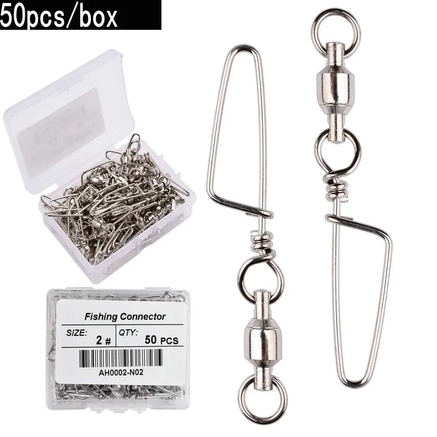 Fishing Hook Box - 50pcs rolamento de esferas de pesca