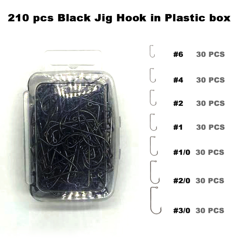 Fishing Hook Assortment - Adygil diy pesca 210 pçs preto