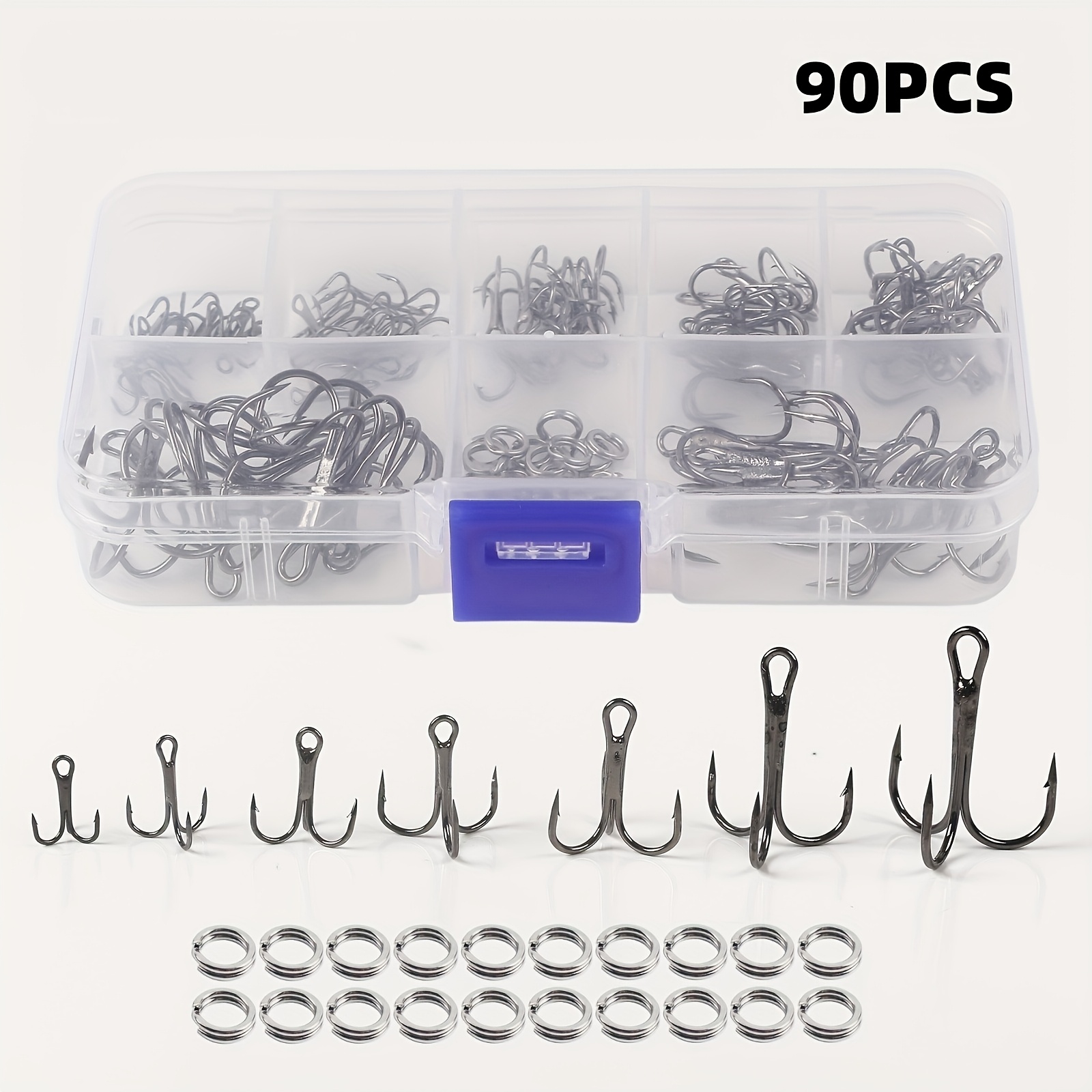 Fishing Hook Assortment - Conjunto de 90 peças: Kit de