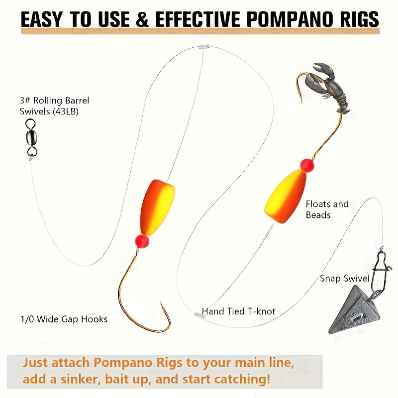 3 pçs pompano equipamentos de  - Fishing Hook Circle avaliação e preço