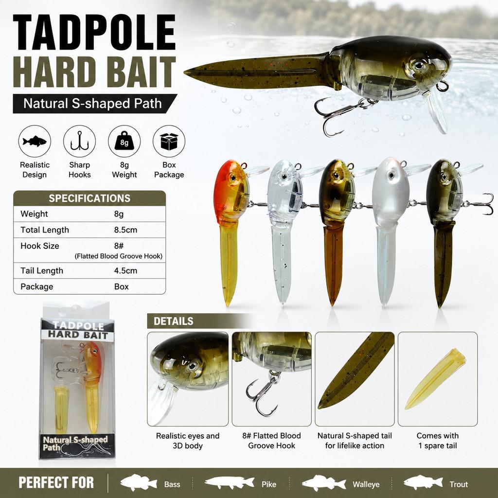 1 Isca Artificial Rígida Tadpo - Fishing Hook Treble avaliação e preço